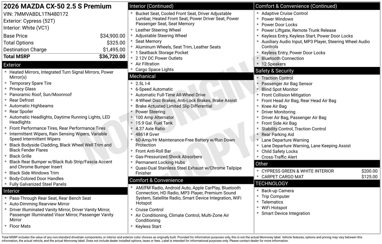 New 2026 MAZDA CX-50 AWD 2.5 S w/ Premium Package image 22