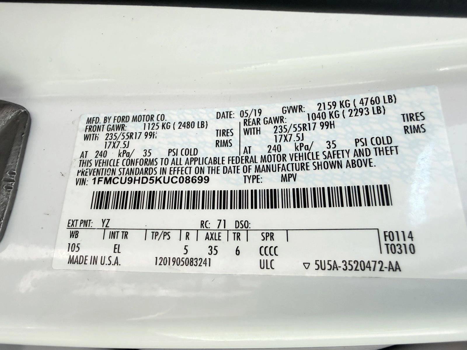 Used 2019 Ford Escape SEL AWD/4WD image 18