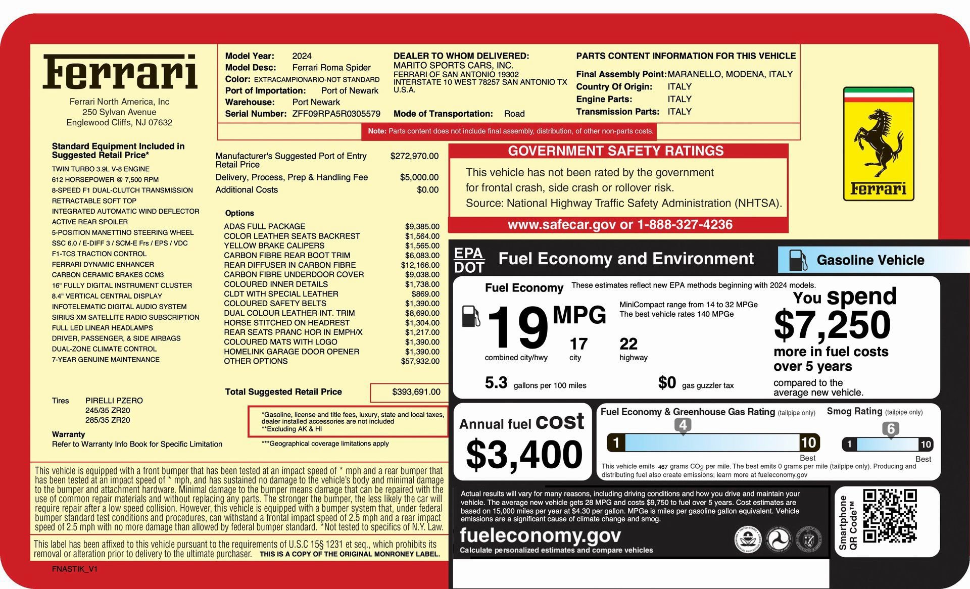 Certified 2024 Ferrari Roma Spider RWD image 22