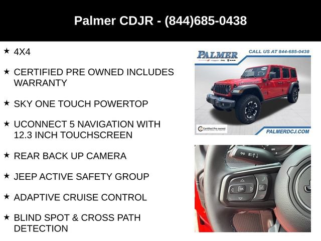 Certified 2025 Jeep Wrangler Unlimited Rubicon 4xe w/ Safety Group AWD/4WD image 6