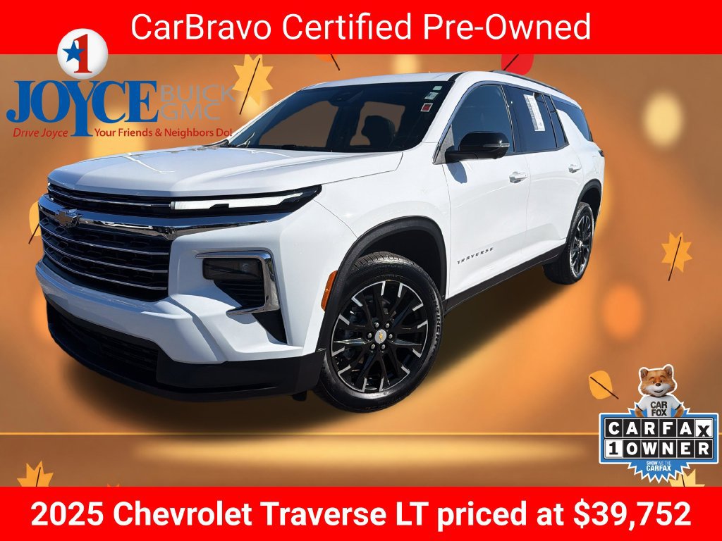 Certified 2025 Chevrolet Traverse LT w/ Sun and Wheel Package AWD/4WD 360° Tour