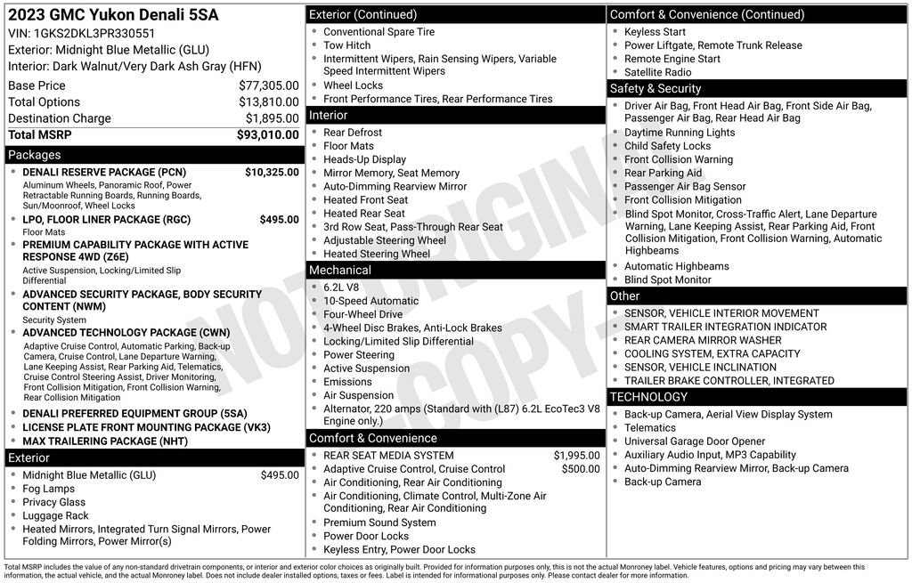 Used 2023 GMC Yukon Denali w/ Denali Reserve Package AWD/4WD image 5