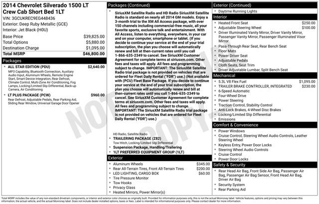 Used 2014 Chevrolet Silverado 1500 LT w/ All Star Edition AWD/4WD image 4