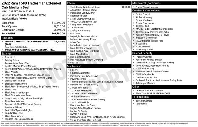 Used 2022 RAM 1500 Tradesman image 6