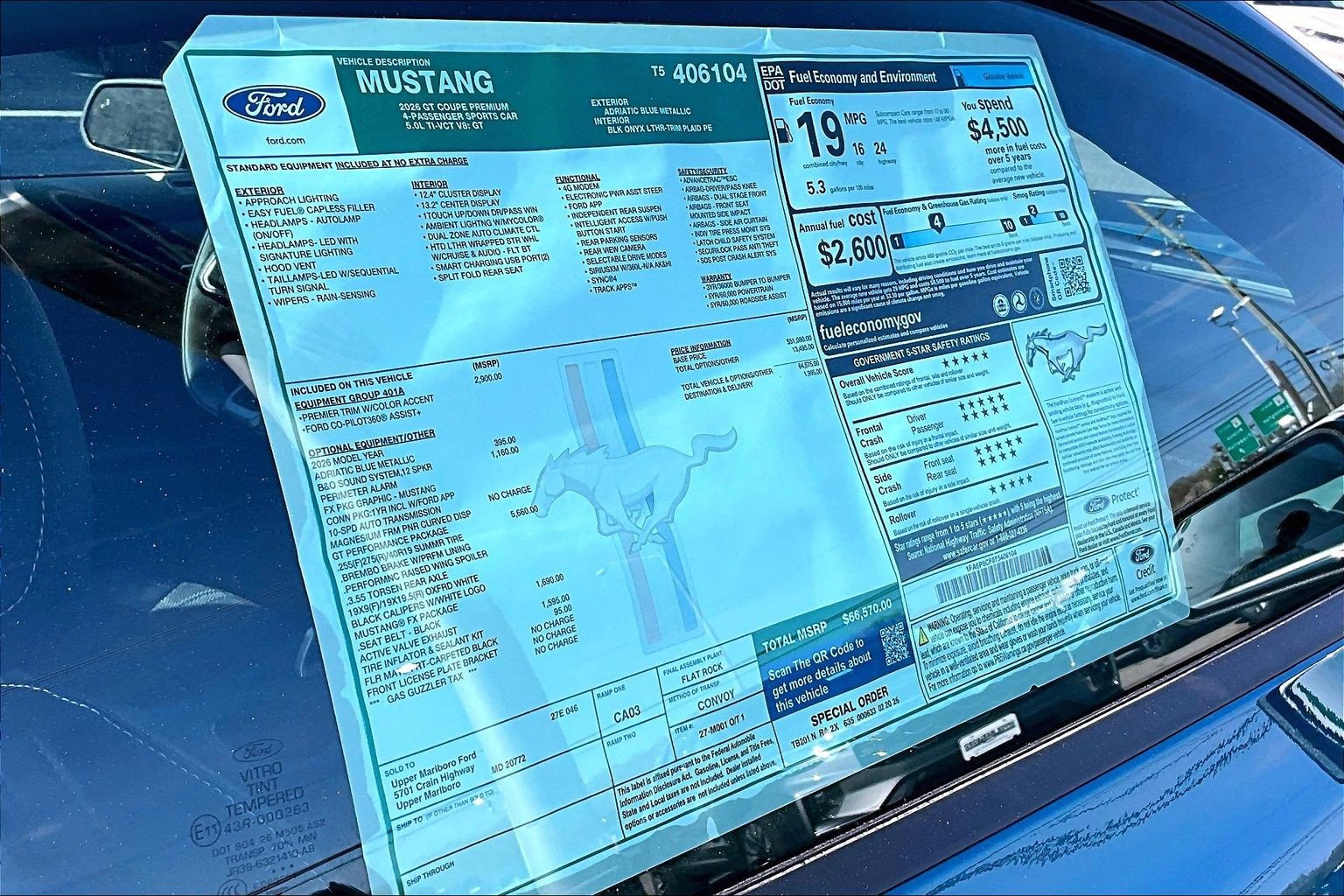 New 2026 Ford Mustang GT Premium w/ GT Performance Package RWD image 14
