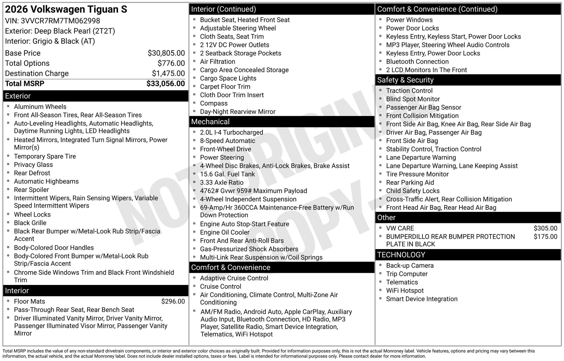 Certified 2026 Volkswagen Tiguan S FWD image 7