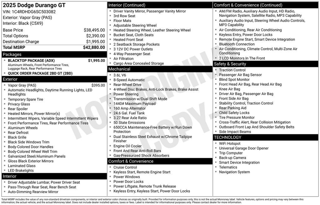 Used 2025 Dodge Durango GT w/ Blacktop Package image 45