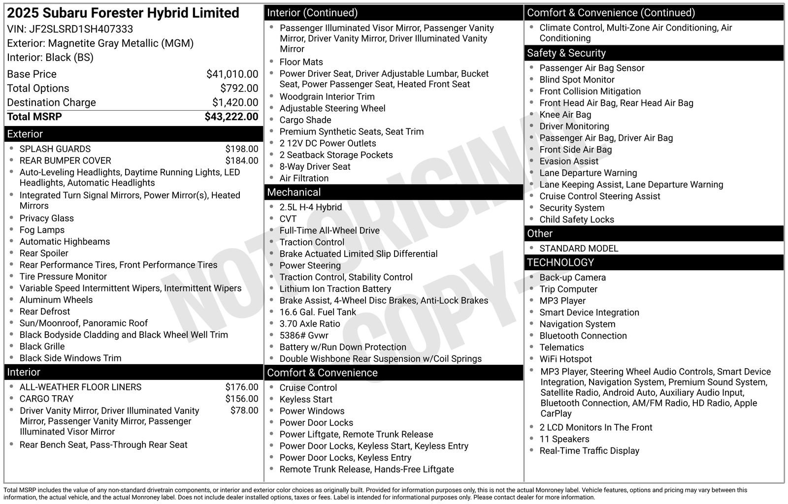 Certified 2025 Subaru Forester Limited AWD/4WD image 33