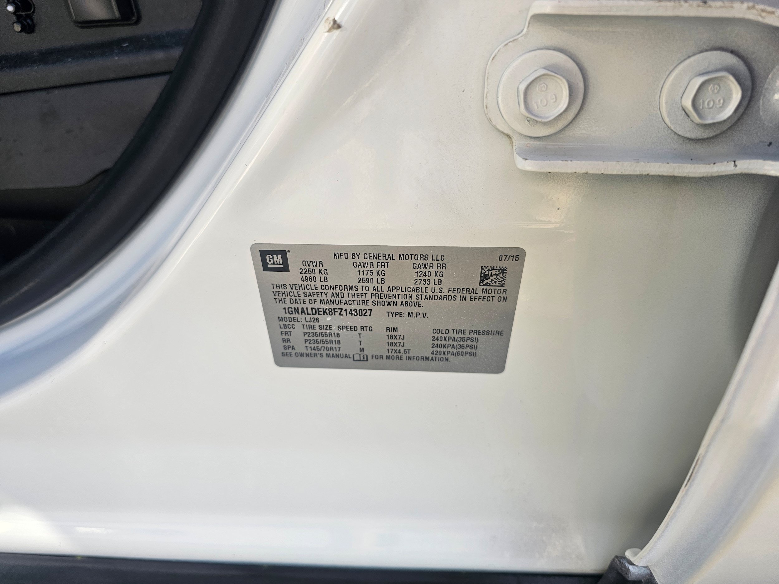 Used 2015 Chevrolet Equinox LTZ w/ LPO, Protection Package FWD image 18
