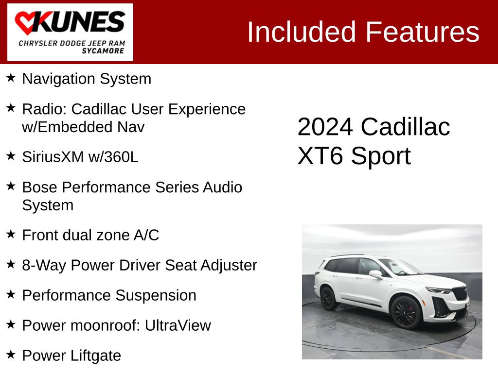 Used 2024 Cadillac XT6 Sport w/ LPO, ONYX Package AWD/4WD image 3