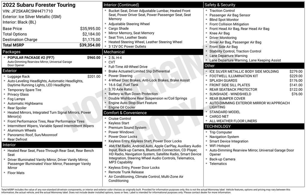 Used 2022 Subaru Forester Touring w/ Popular Package #2 image 32
