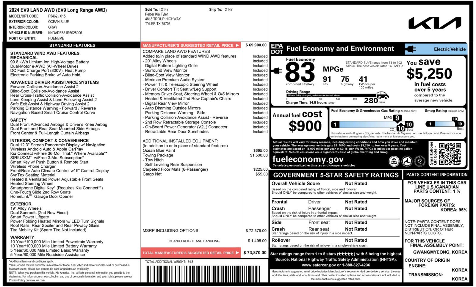 Used 2024 Kia EV9 Land image 61