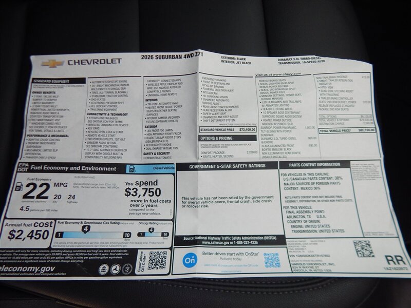 Used 2026 Chevrolet Suburban Z71 w/ Comfort Package AWD/4WD image 21