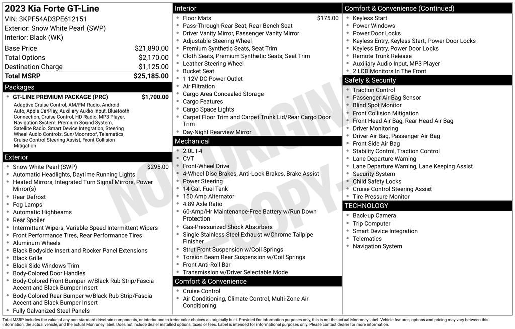 Used 2023 Kia Forte GT-Line w/ GT-Line Premium Package image 41