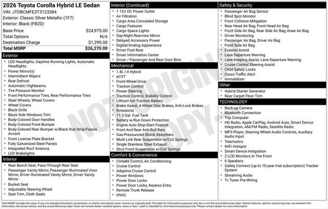 Certified 2026 Toyota Corolla LE FWD image 2