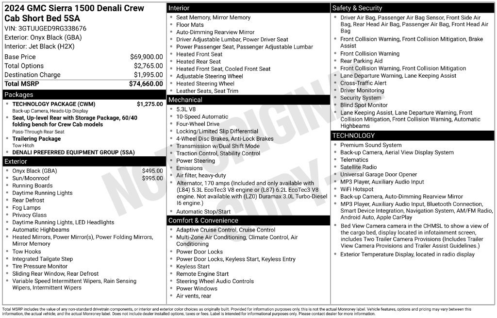 Used 2024 GMC Sierra 1500 Denali w/ Technology Package AWD/4WD image 42