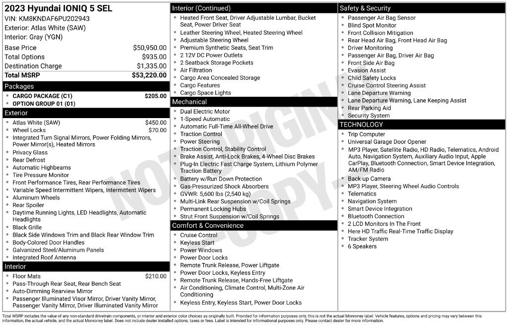 Used 2023 Hyundai Ioniq 5 SEL w/ Cargo Package AWD/4WD image 32