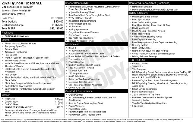 Certified 2024 Hyundai Tucson SEL AWD/4WD image 24