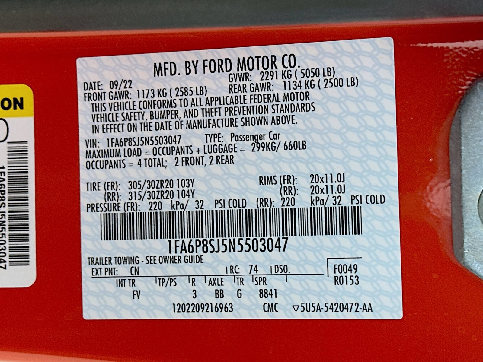Used 2022 Ford Mustang Shelby GT500 w/ Handling Package RWD image 44