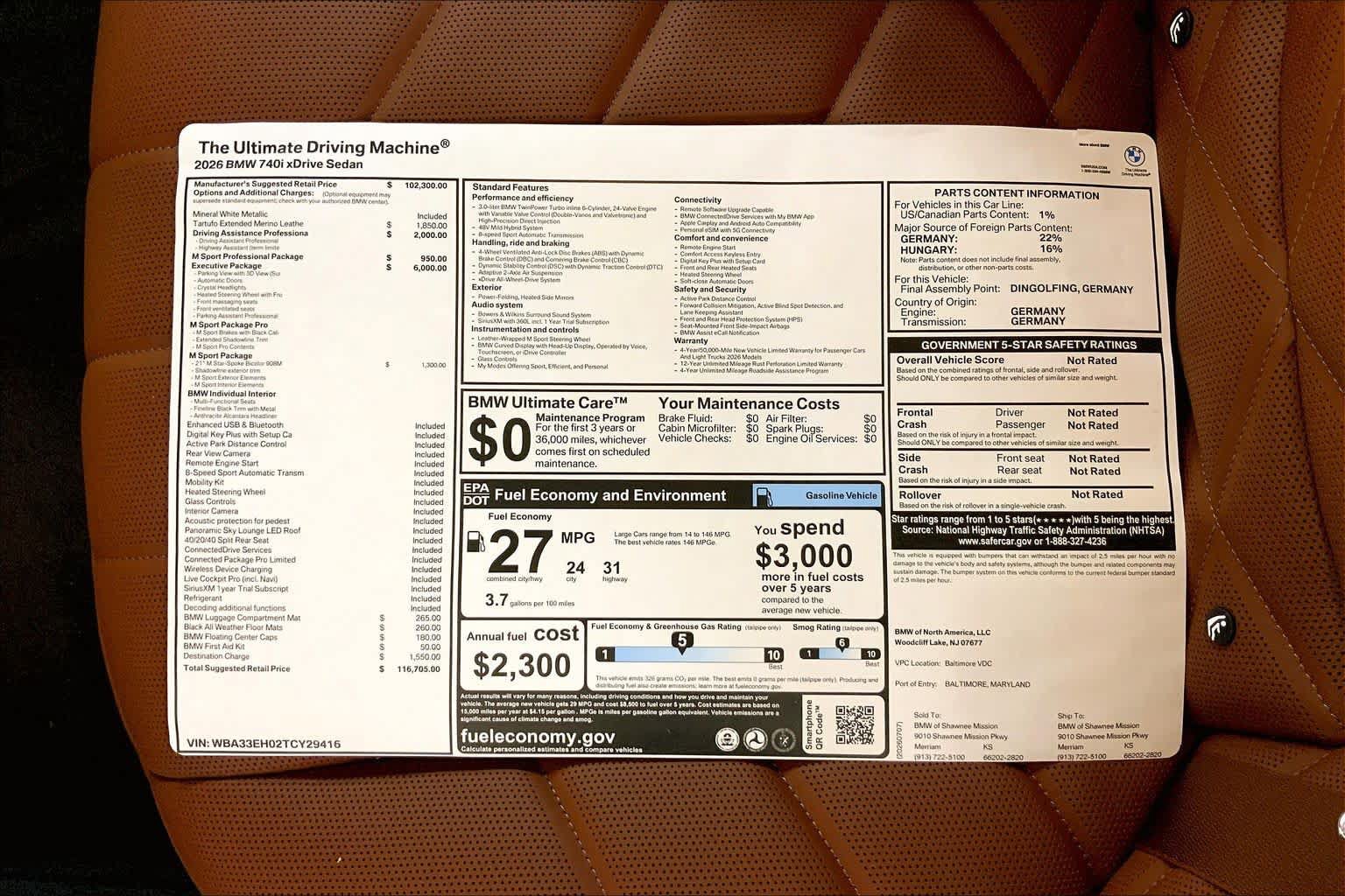 New 2026 BMW 740i xDrive w/ Executive Package AWD/4WD image 22