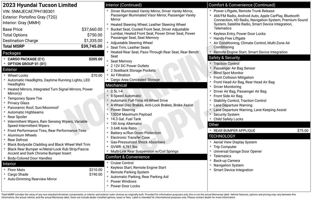 Used 2023 Hyundai Tucson Limited w/ Cargo Package image 10