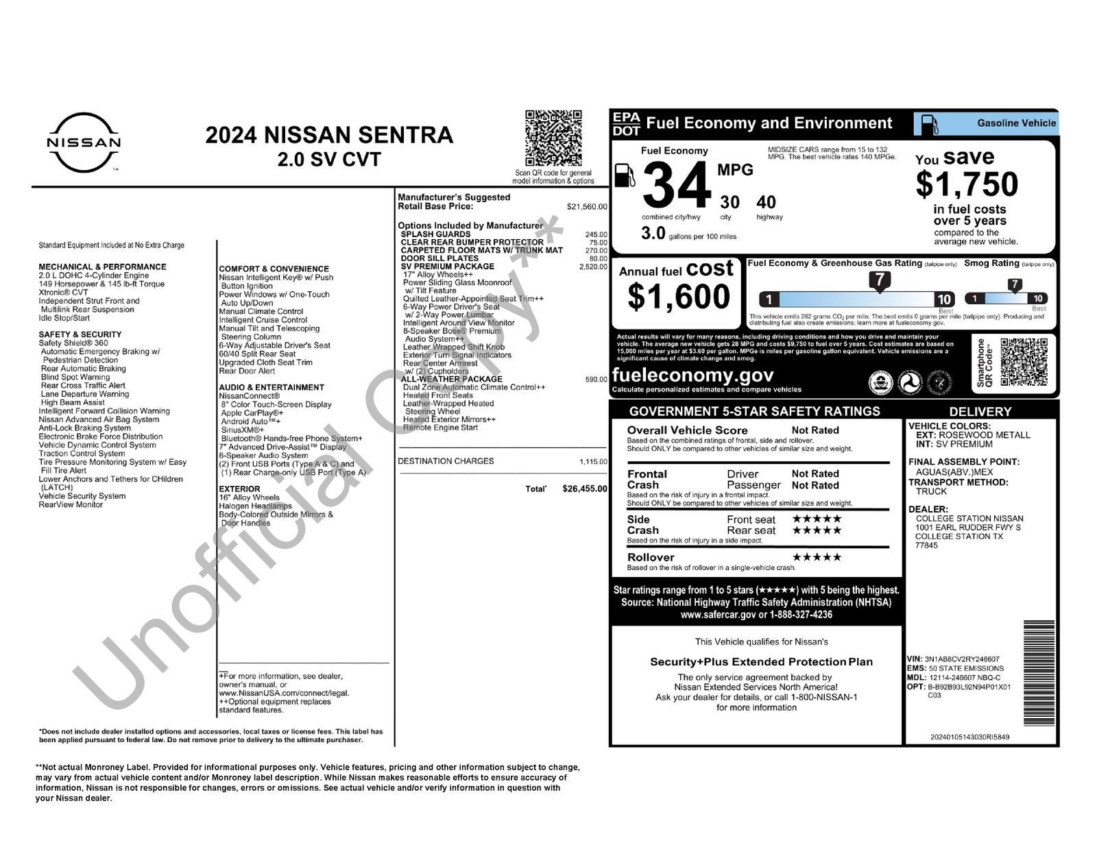 Certified 2024 Nissan Sentra SV w/ SV Premium Package FWD image 17