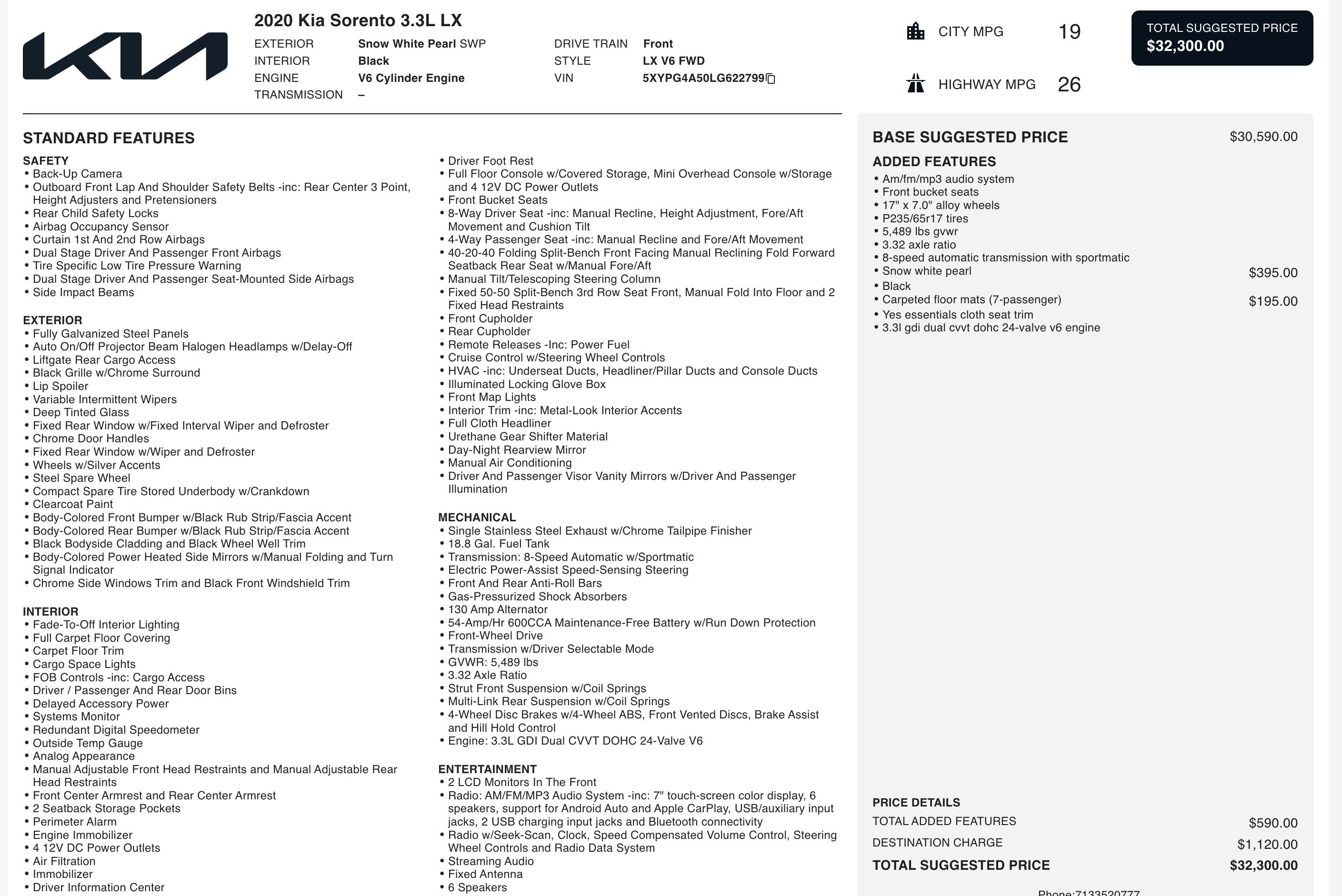 Used 2020 Kia Sorento LX image 5