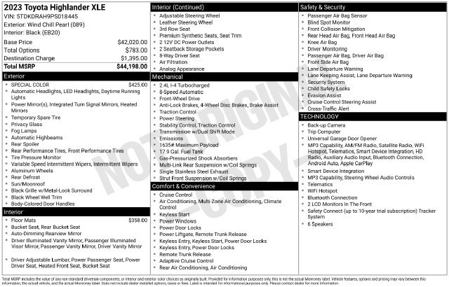 Used 2023 Toyota Highlander XLE FWD image 34