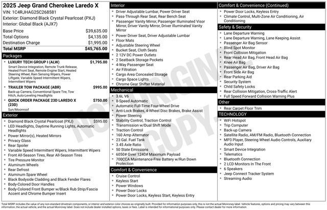 Used 2025 Jeep Grand Cherokee Laredo X w/ Luxury Tech Group I AWD/4WD image 32