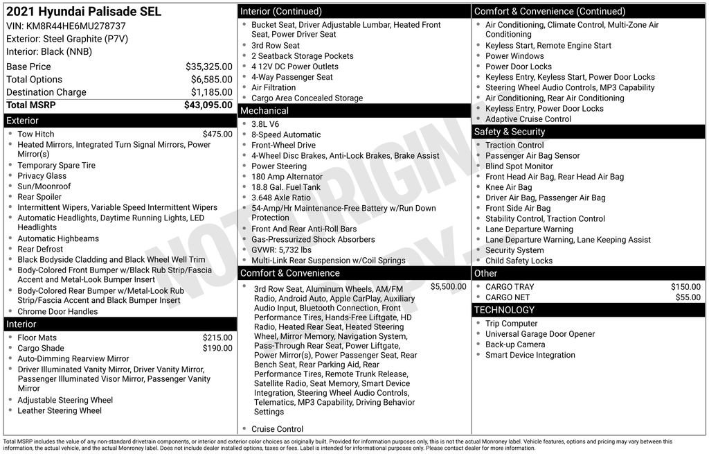 Used 2021 Hyundai Palisade SEL FWD image 38