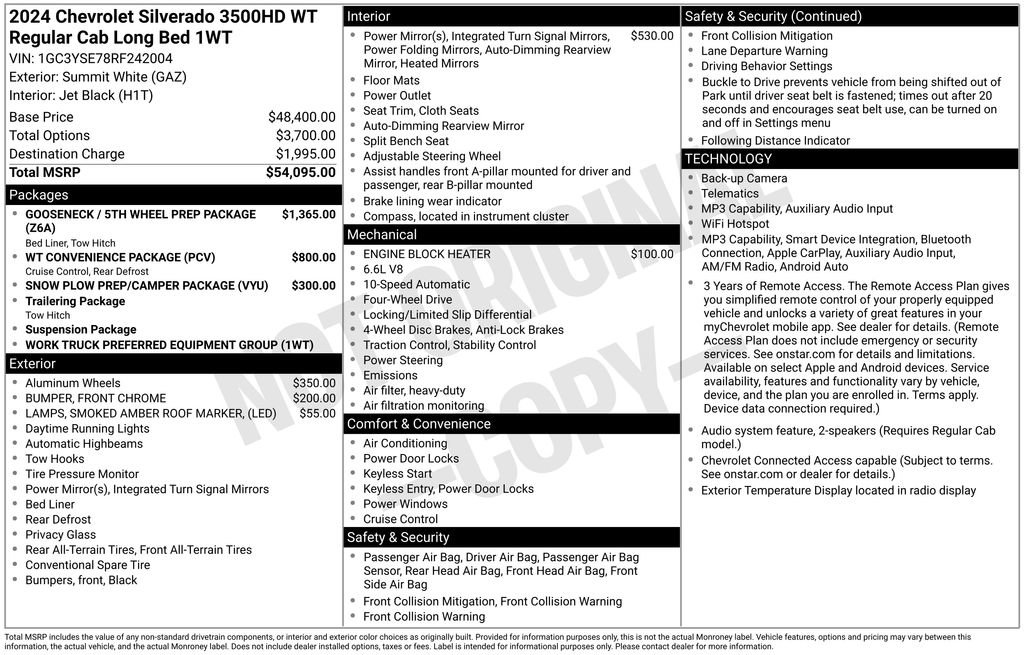 Used 2024 Chevrolet Silverado 3500 W/T AWD/4WD image 32