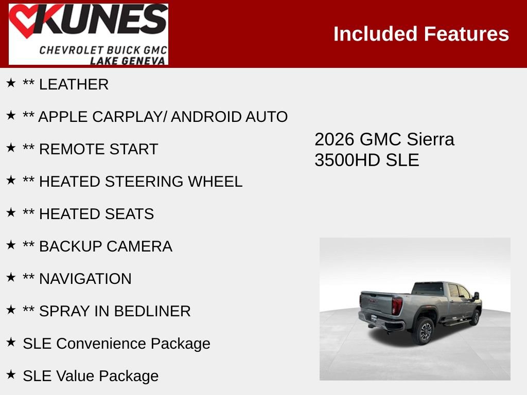New 2026 GMC Sierra 3500 SLE w/ SLE Value Package image 3