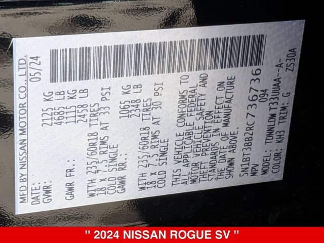 Certified 2024 Nissan Rogue SV w/ SV Premium Package AWD/4WD image 41