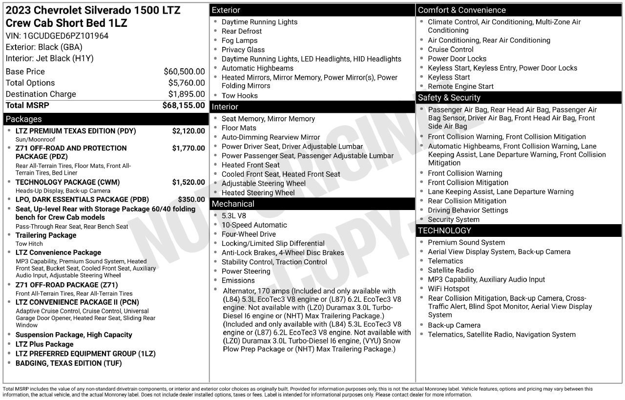 Used 2023 Chevrolet Silverado 1500 LTZ w/ LTZ Premium Texas Edition AWD/4WD image 30