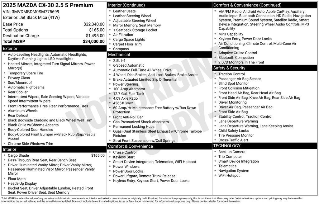 New 2025 MAZDA CX-30 AWD 2.5 S w/ Premium Package image 6