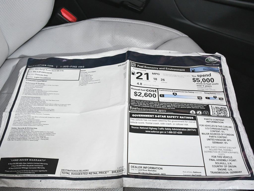 Used 2023 Land Rover Range Rover Sport SE Dynamic image 64