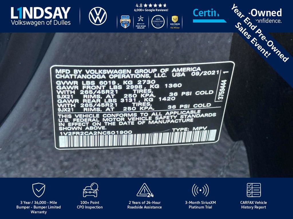 Used 2022 Volkswagen Atlas SEL Premium image 27