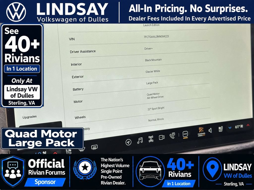 Used 2022 Rivian R1T Launch Edition AWD/4WD image 26