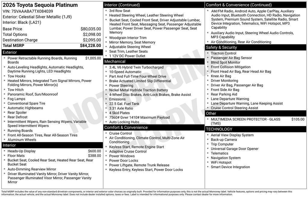 New 2026 Toyota Sequoia Platinum image 51