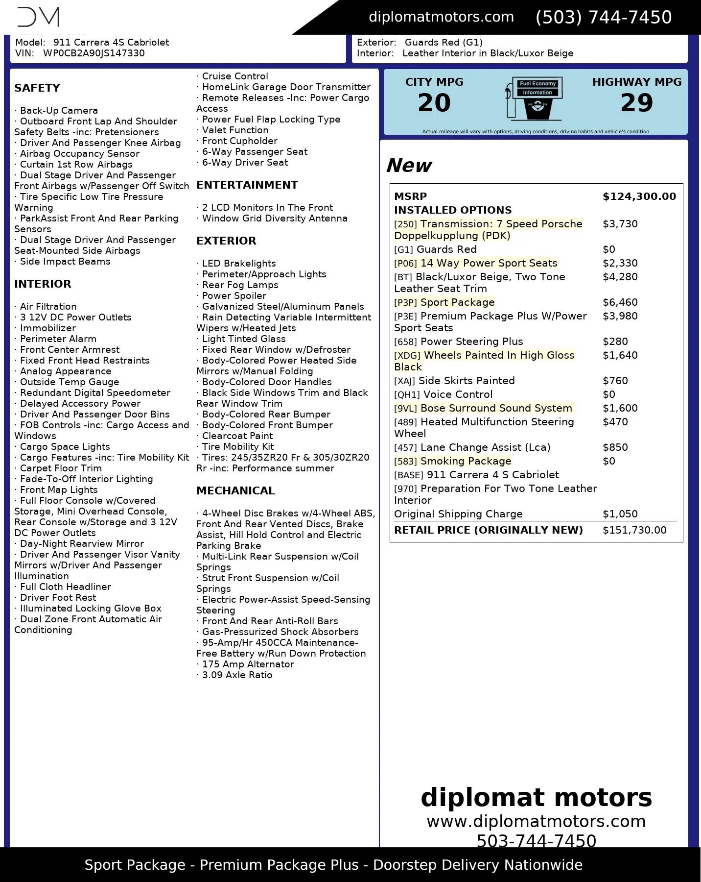 Used 2018 Porsche 911 Carrera 4S image 2