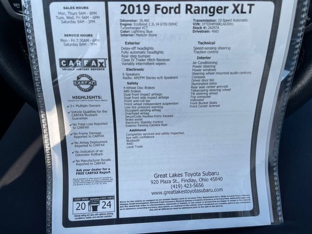 Used 2019 Ford Ranger XLT w/ Equipment Group 301A Mid image 27