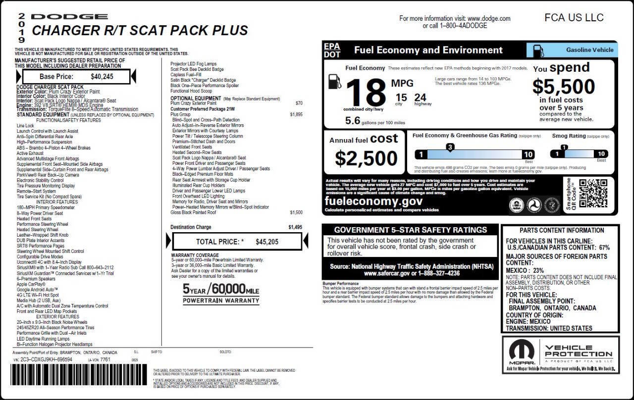 Used 2019 Dodge Charger Scat Pack w/ Plus Group image 4