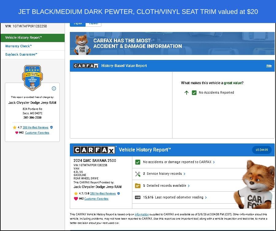 Used 2024 GMC Savana 2500 w/ Driver Convenience Package image 11