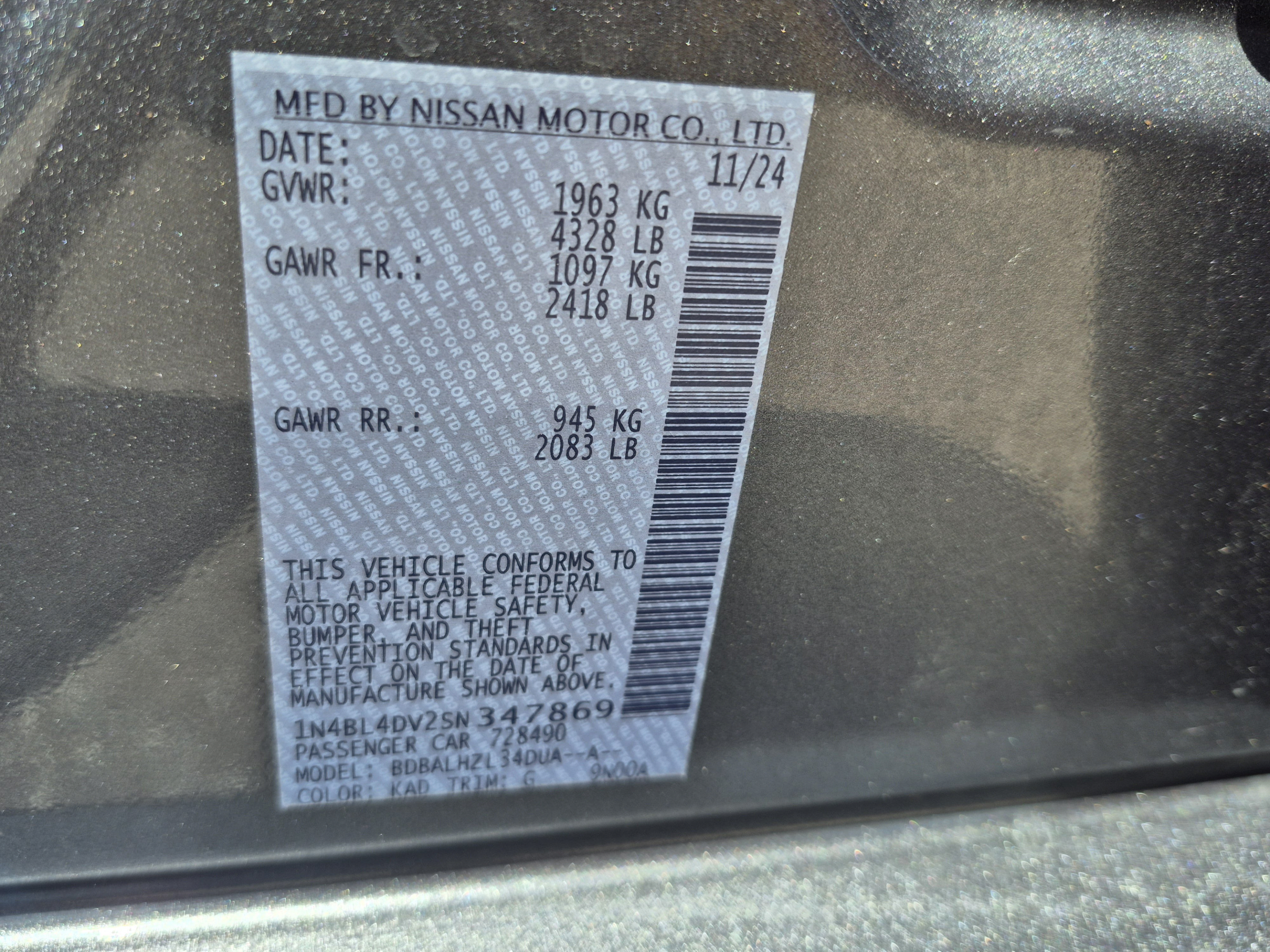 Certified 2025 Nissan Altima 2.5 SV FWD image 32