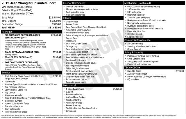 Used 2012 Jeep Wrangler Unlimited Sport AWD/4WD image 16