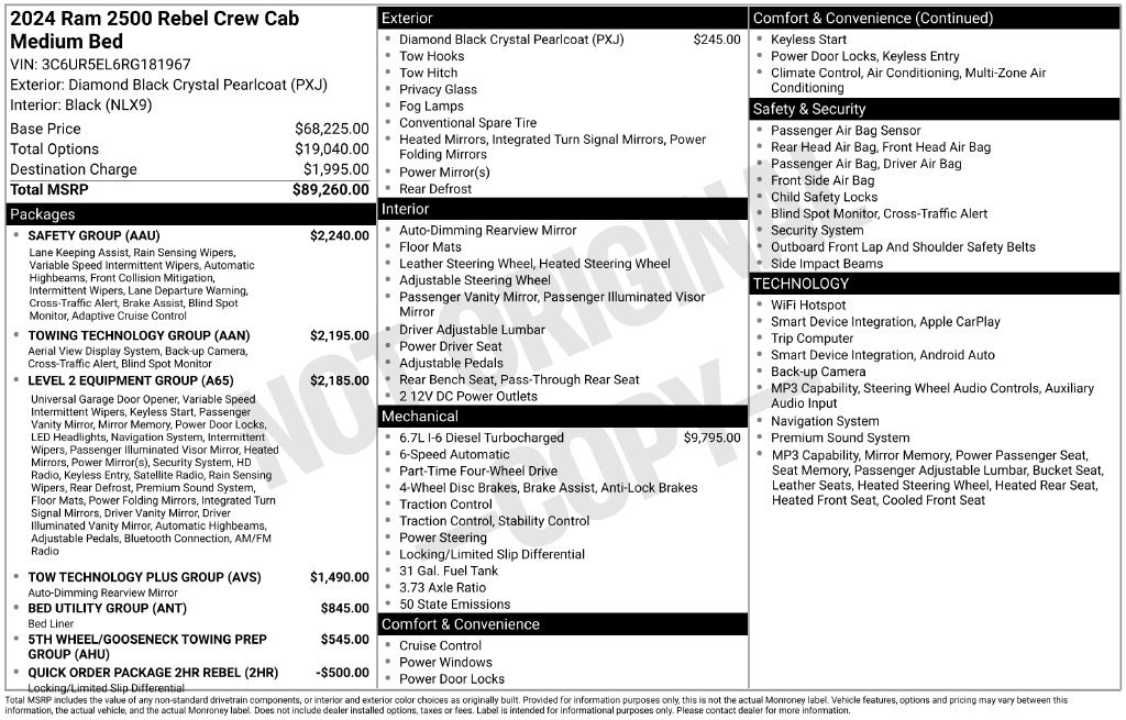 Used 2024 RAM 2500 Rebel w/ Safety Group AWD/4WD image 39