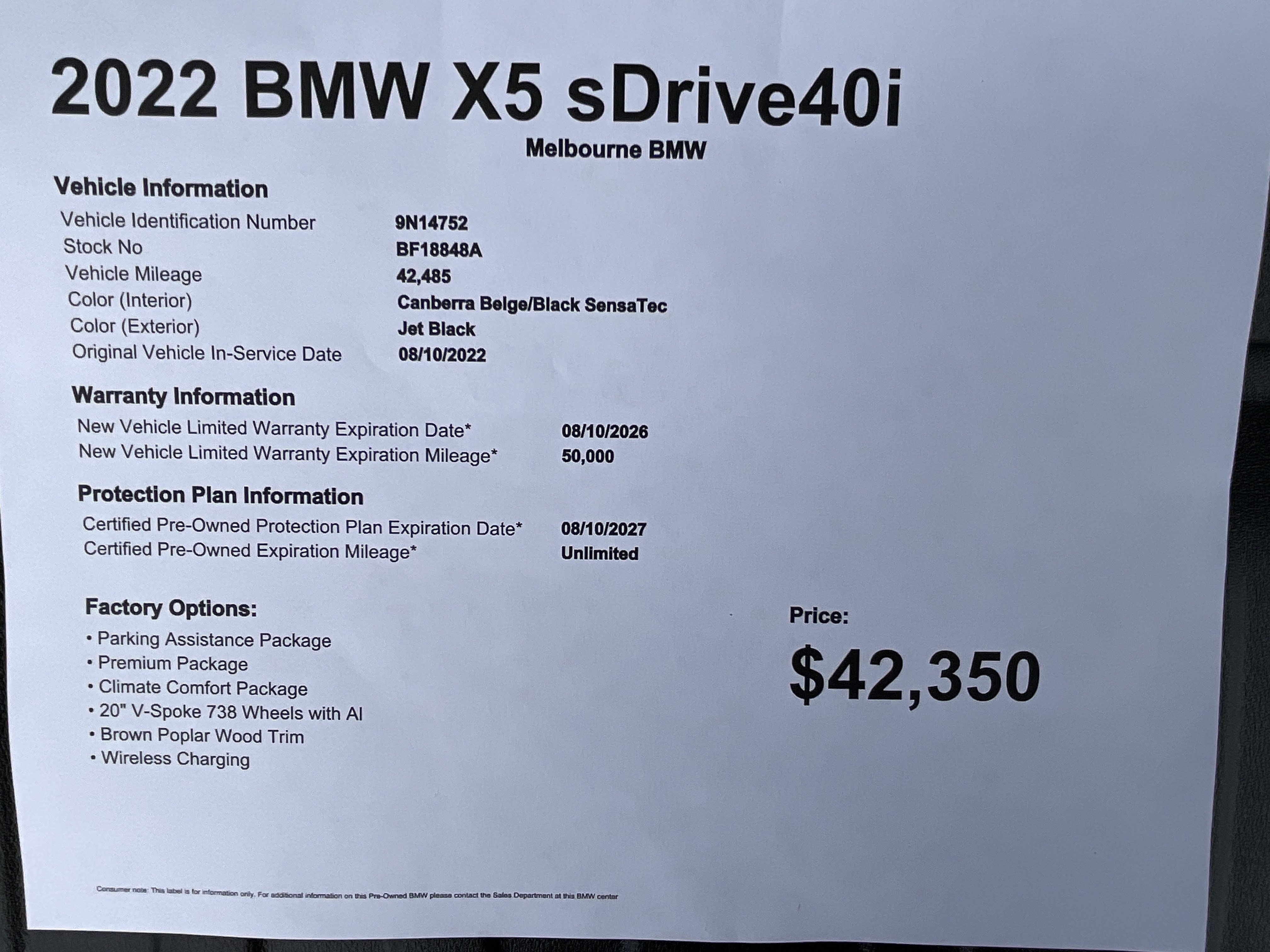 Used 2022 BMW X5 sDrive40i w/ Premium Package RWD image 37
