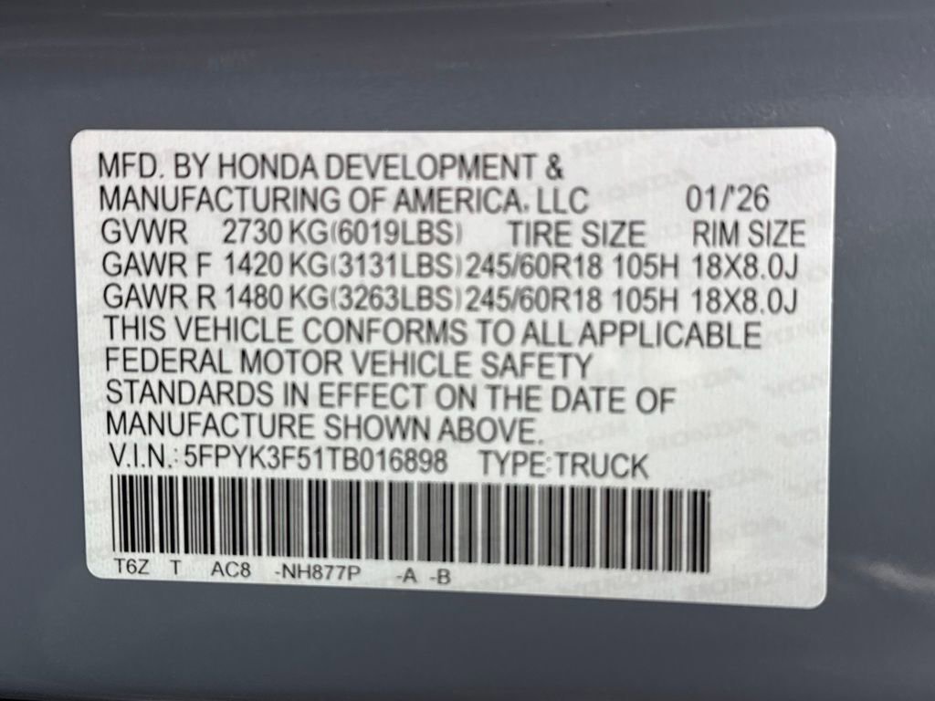 New 2026 Honda Ridgeline RTL image 28