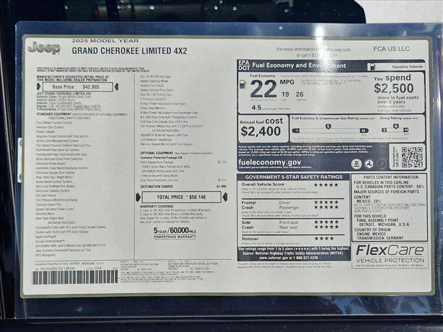 New 2025 Jeep Grand Cherokee Limited w/ Black Appearance Package image 17
