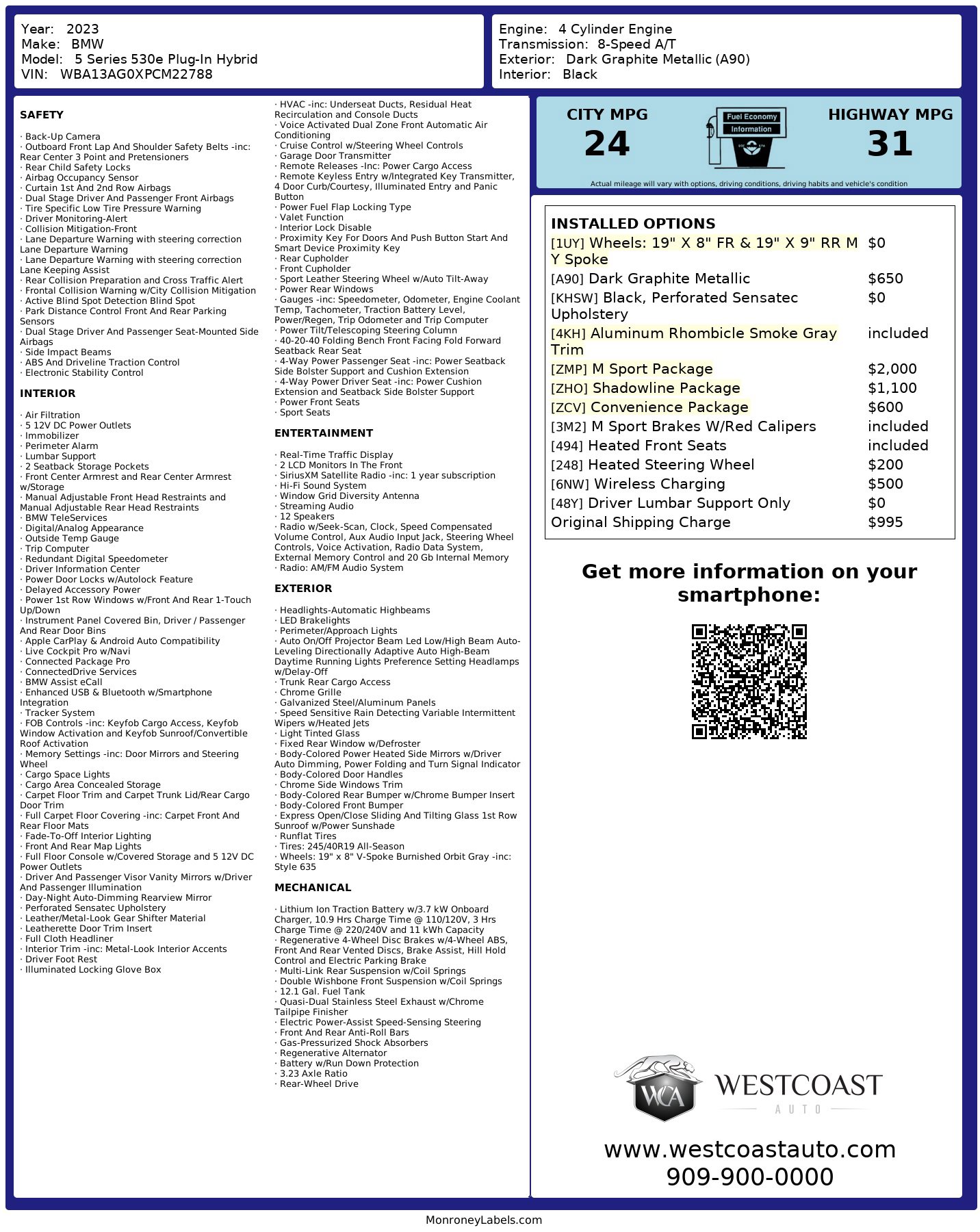 Used 2023 BMW 530e 530e w/ M Sport Package image 13